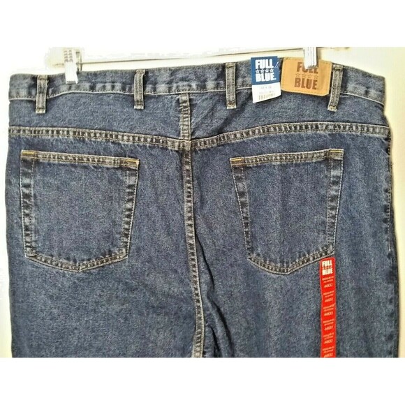Full Blue Regular Fit Straight Leg Jeans 100% Cotton Med Wash Men's 44x32 - Picture 10 of 10